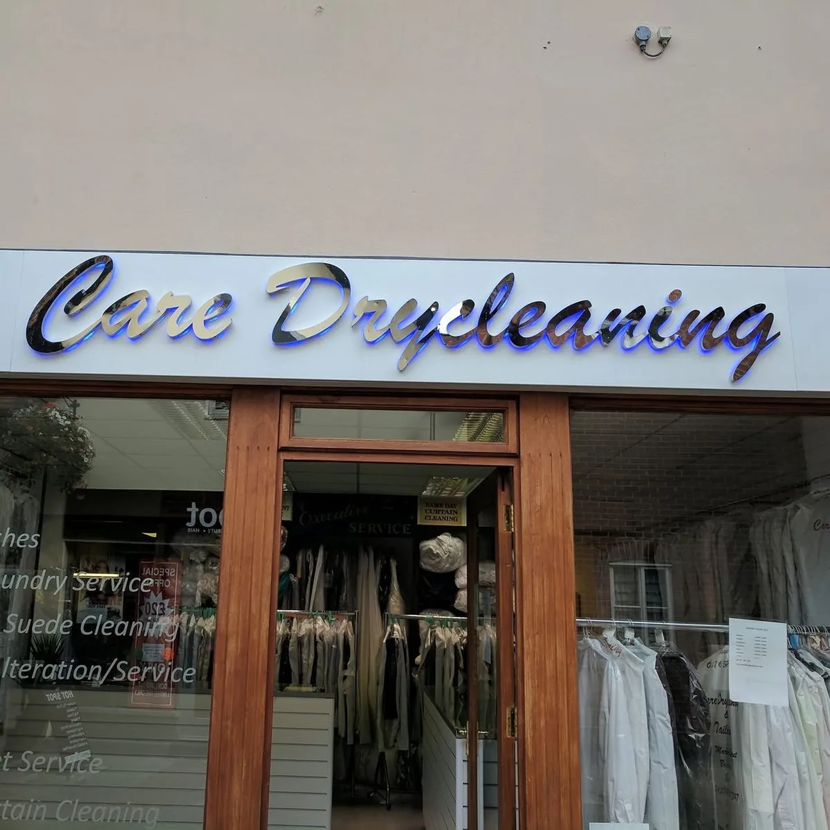 Care Drycleaning and Tailoring shopfront in Braintree